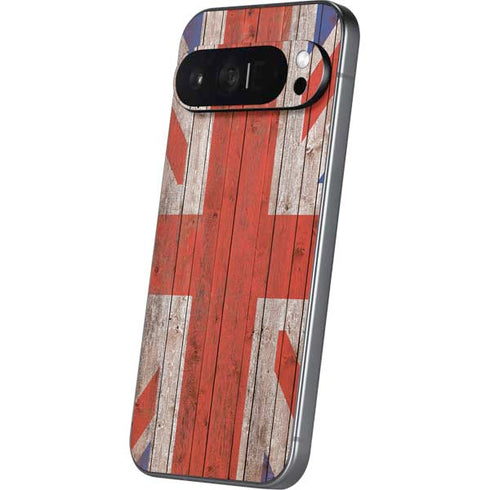 United Kingdom Flag Dark Wood Pixel 9 Pro XL Skin